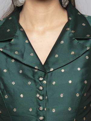 Green woven taffeta readymade blouse 5