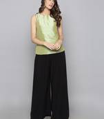 Green woven taffeta readymade blouse