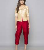Champagne woven taffeta readymade blouse
