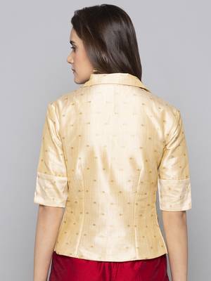 Champagne woven taffeta readymade blouse 3