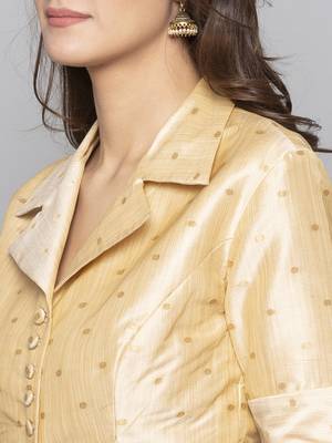 Champagne woven taffeta readymade blouse 5