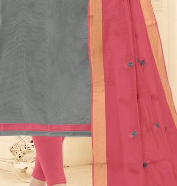Grey beads cotton salwar with dupatta 3