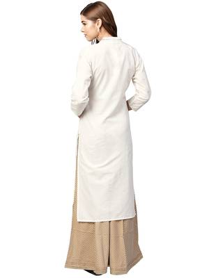 White printed cotton kurti 4