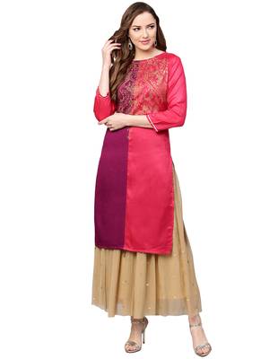 Multicolor printed polyester kurti 1