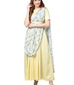 Yellow printed polyester kurti