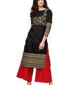 Black printed polyester kurti