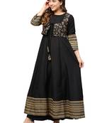 Black printed polyester kurti