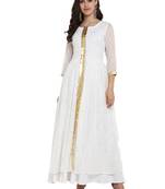 White printed chiffon kurti