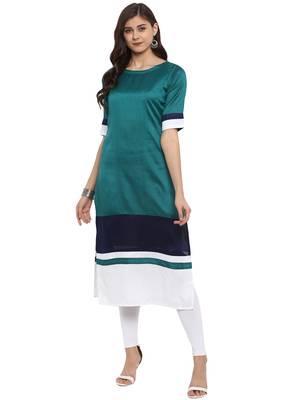 Multicolor plain polyester kurti 2