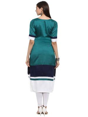 Multicolor plain polyester kurti 3