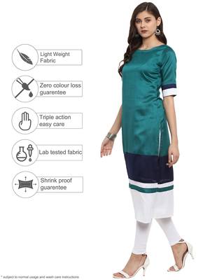 Multicolor plain polyester kurti 4