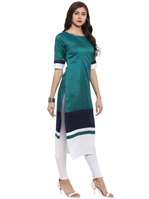 Multicolor plain polyester kurti 5