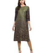 Green printed crepe kurti