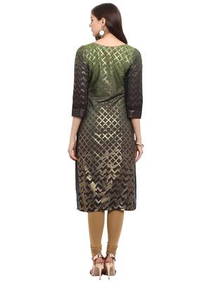 Green printed crepe kurti 3