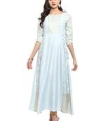 Sky-blue printed crepe kurti