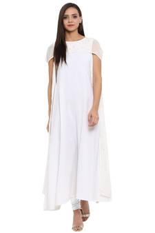 White printed chiffon kurti