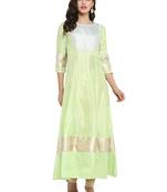Green printed polyester kurti