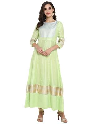 Green printed polyester kurti 2