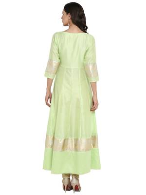 Green printed polyester kurti 3