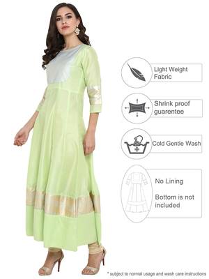 Green printed polyester kurti 4