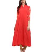 Red printed crepe kurti