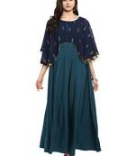 Blue printed georgette kurti