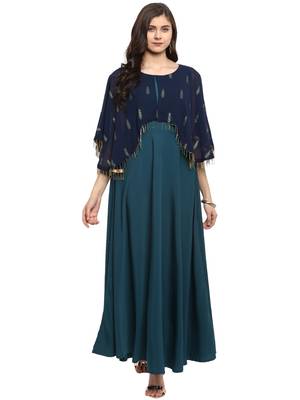 Blue printed georgette kurti 2