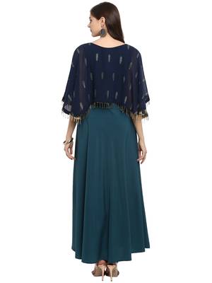 Blue printed georgette kurti 3