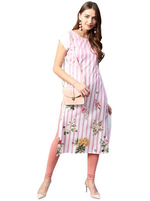 Multicolor printed crepe kurti 4