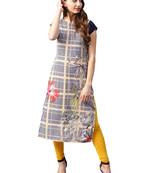 Blue printed crepe kurti