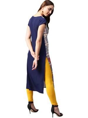 Blue printed crepe kurti 3