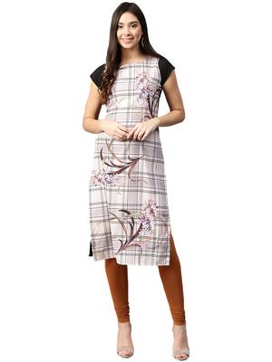 Multicolor printed crepe kurti 1