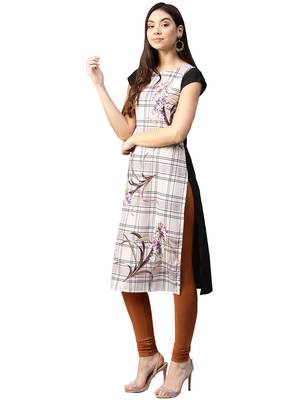 Multicolor printed crepe kurti 2