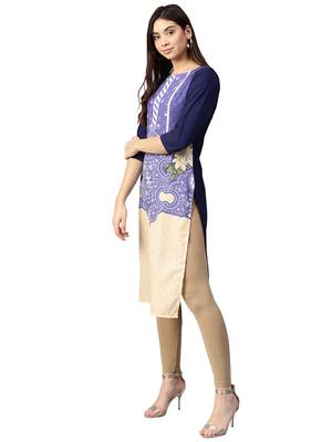Blue printed crepe kurti 2