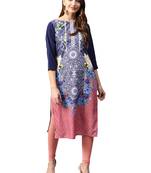Multicolor printed crepe kurti