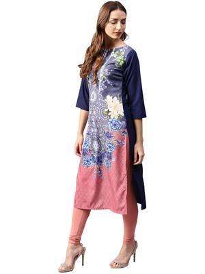 Multicolor printed crepe kurti 2