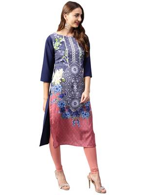 Multicolor printed crepe kurti 3