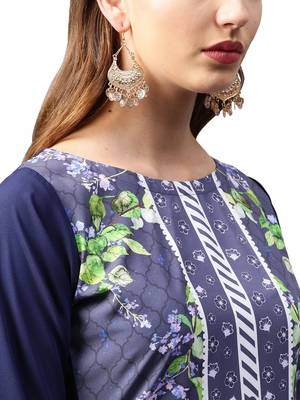 Multicolor printed crepe kurti 5