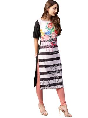 Multicolor printed crepe kurti 3