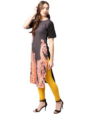 Black printed crepe kurti 2