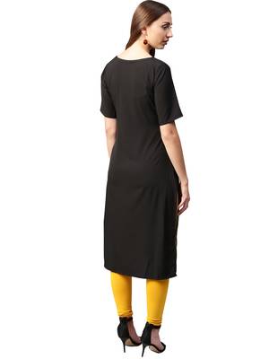 Black printed crepe kurti 3