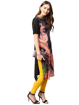 Black printed crepe kurti 4
