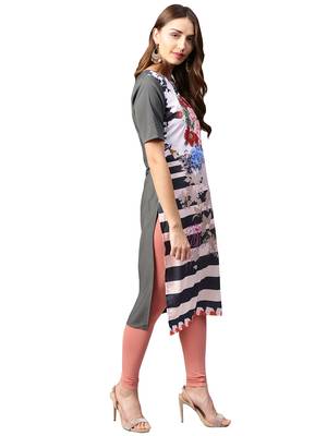 Multicolor printed crepe kurti 5