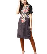 Black printed crepe kurti