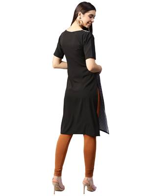 Black printed crepe kurti 3