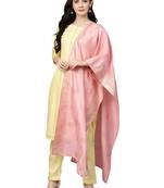 Yellow plain polyester kurta sets