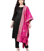 Black plain polyester kurta sets