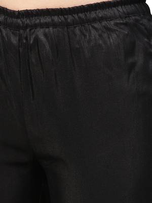 Black plain polyester kurta sets 3