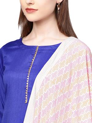 Blue plain polyester kurta sets 2