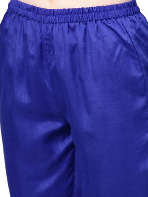Blue plain polyester kurta sets 3